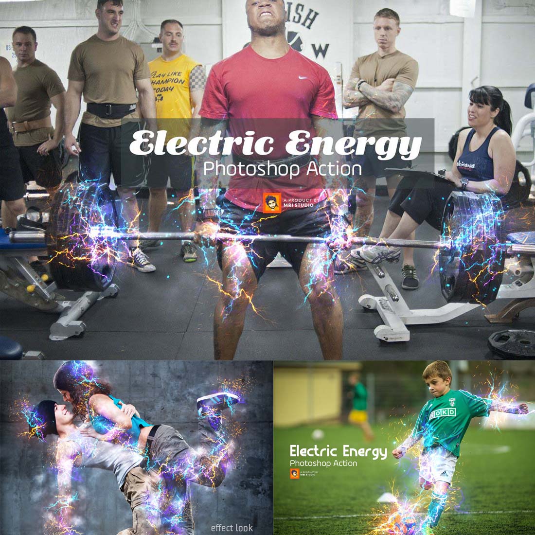 Electric Energy Photoshop Action cover image.