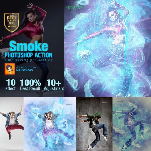 Smoke Photoshop Action cover image.