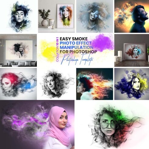 Smoke Photoshop Photo Effect Bundle cover image.