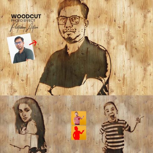 Woodcut Photo Effect for Photoshop cover image.