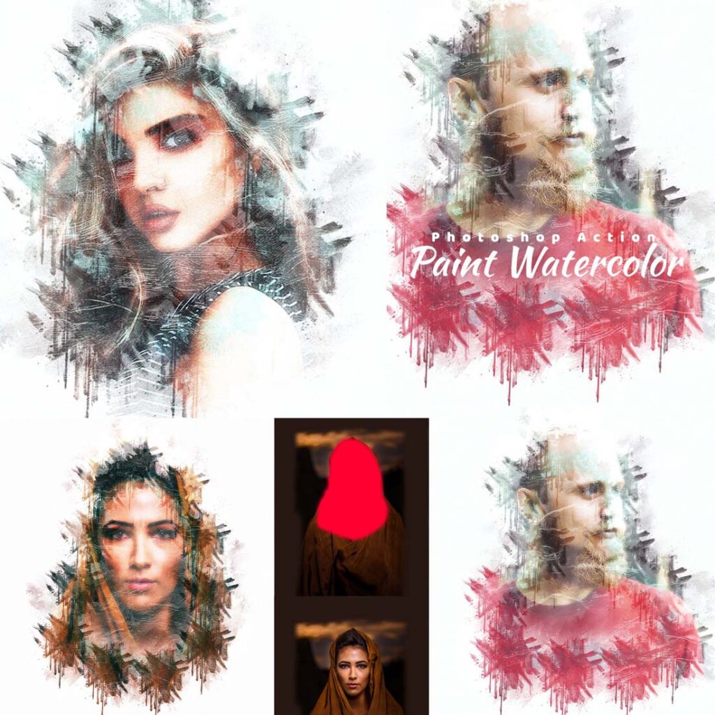 Paint Watercolor Photoshop Action - MasterBundles
