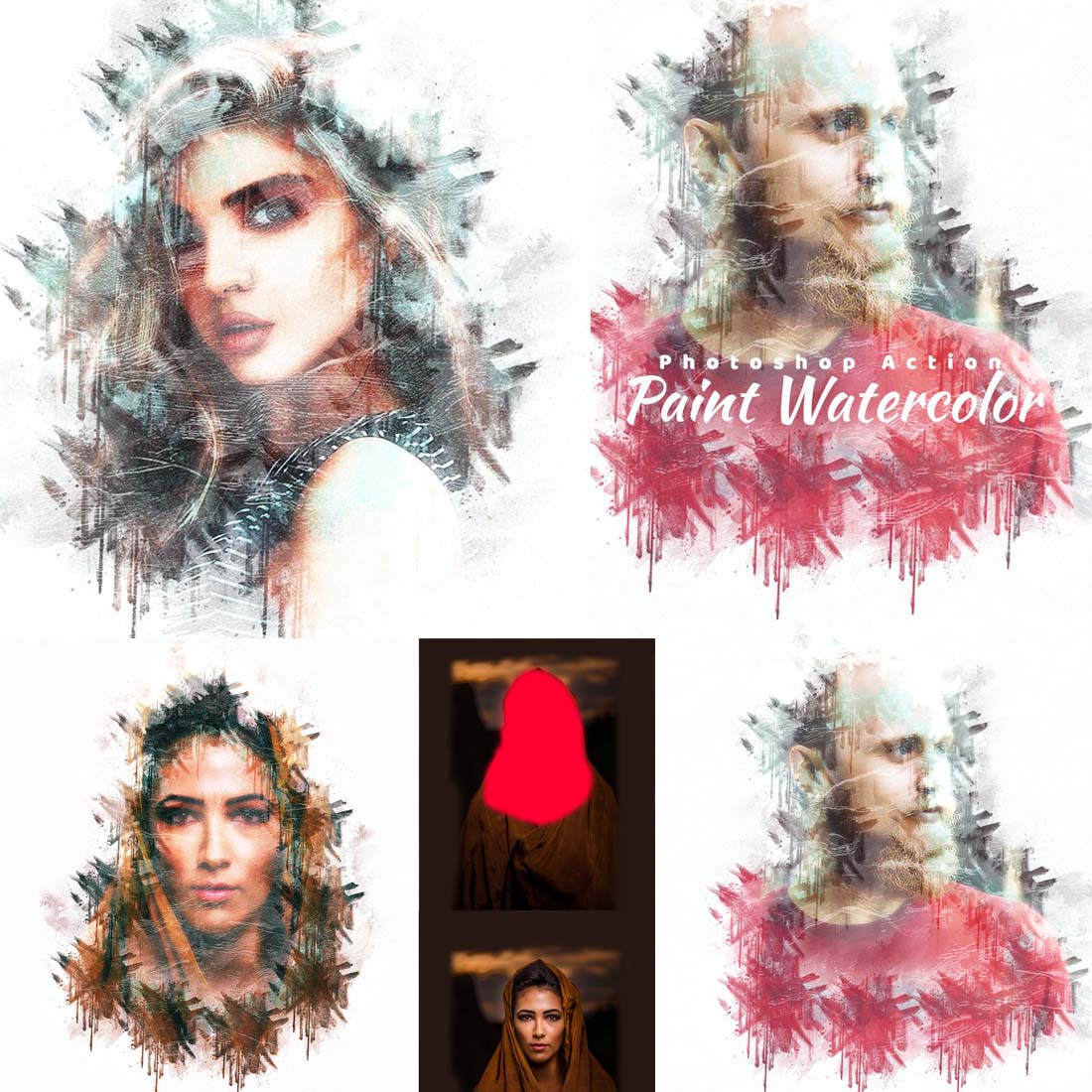 Paint Watercolor Photoshop Action cover image.