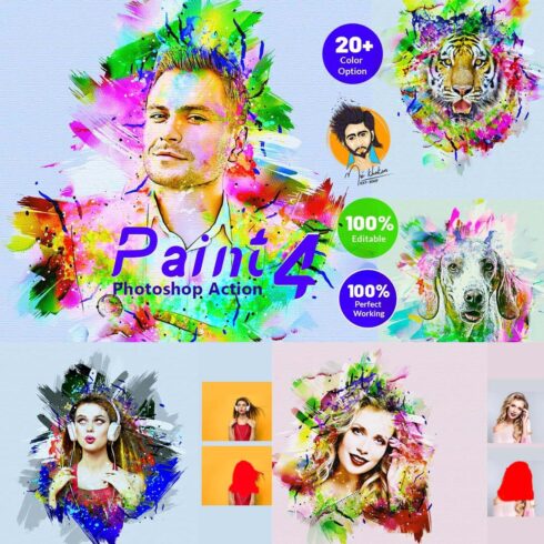 Paint Photoshop Action cover image.