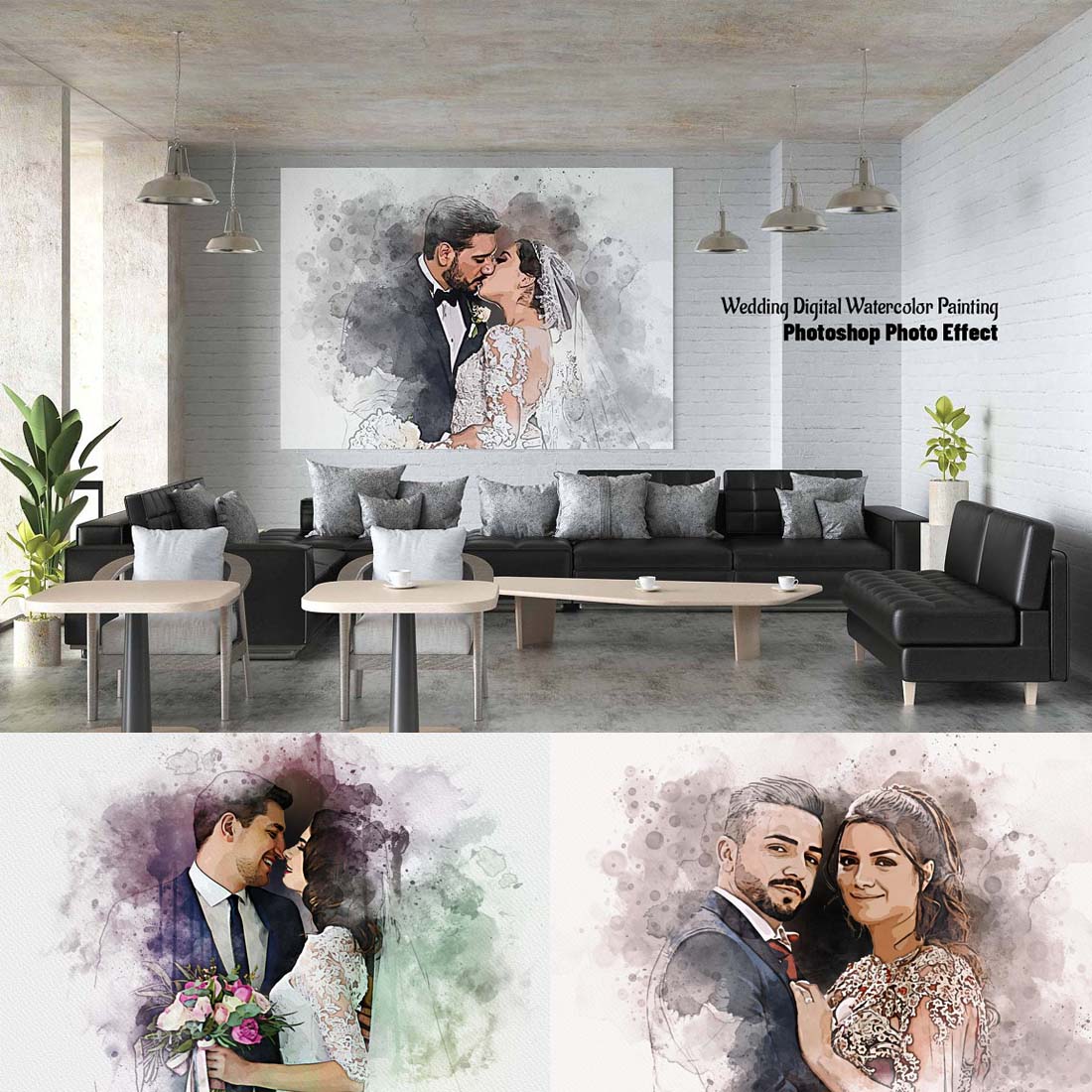 Wedding Digital Watercolor Painting cover image.