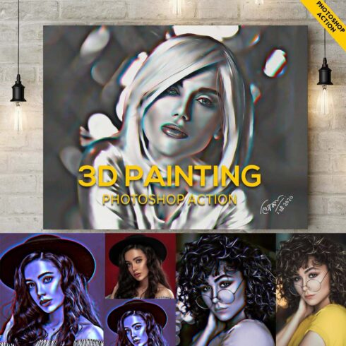 3D Painting Photoshop Action cover image.