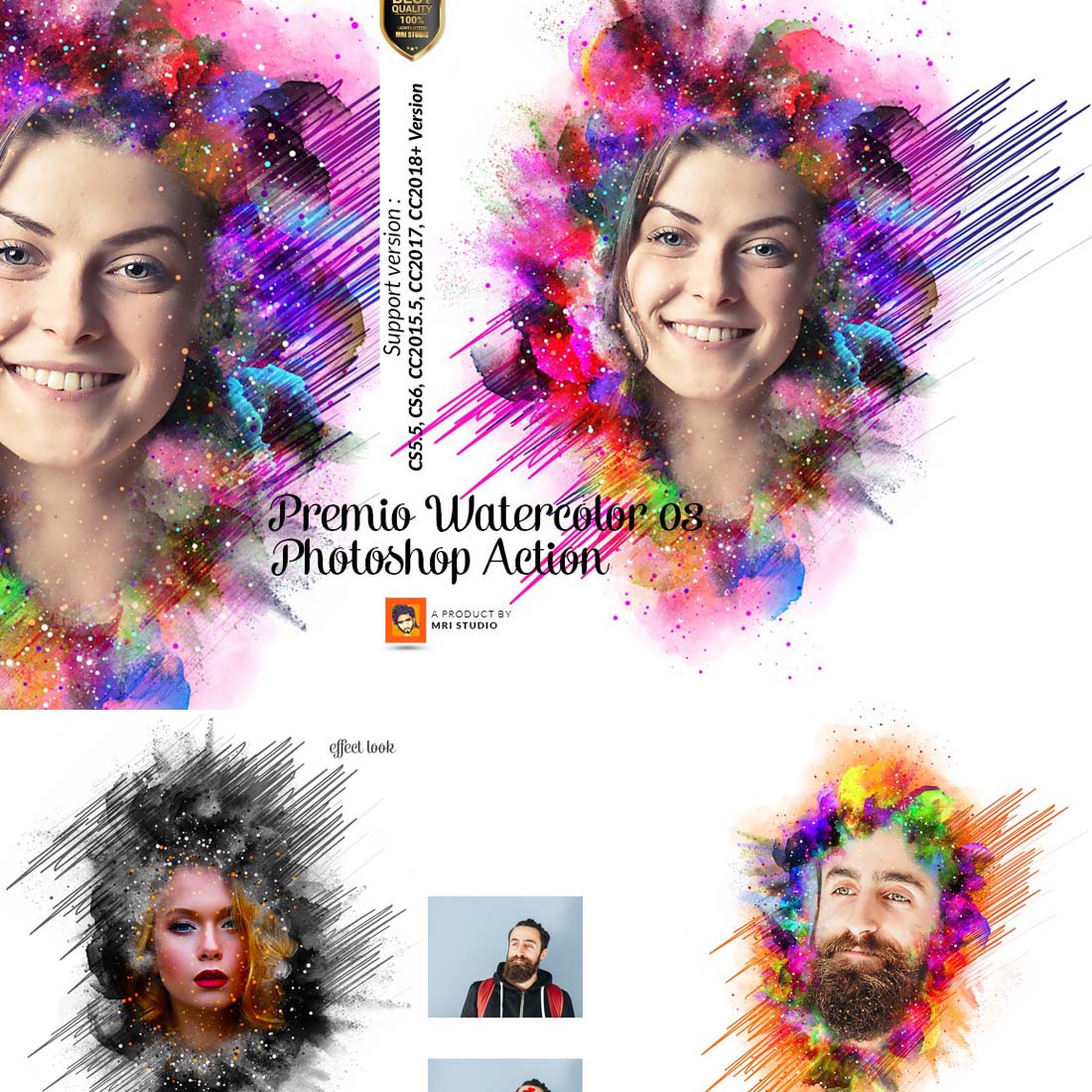 Premio Watercolor Photoshop Action cover image.