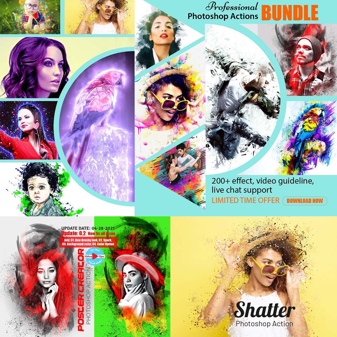 Photoshop Actions Bundle cover image.