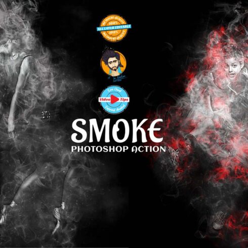 Smoke Effect Photoshop Action cover image.