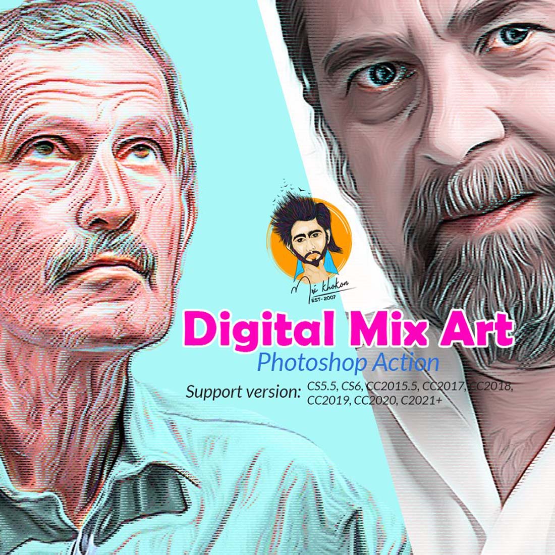 Digital Mix Art Photoshop Action cover image.