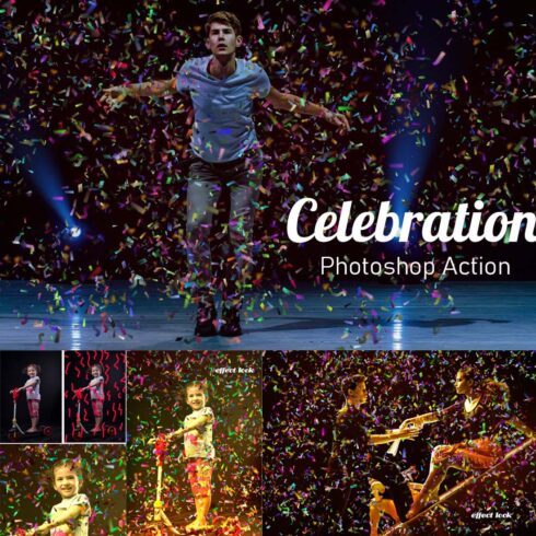 Celebration Photoshop Action cover image.