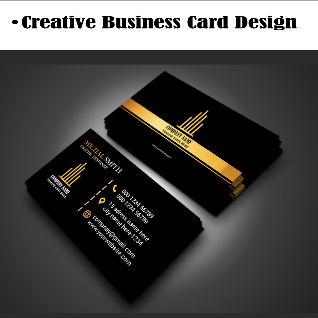 6 Creative Business Card Design preview image.