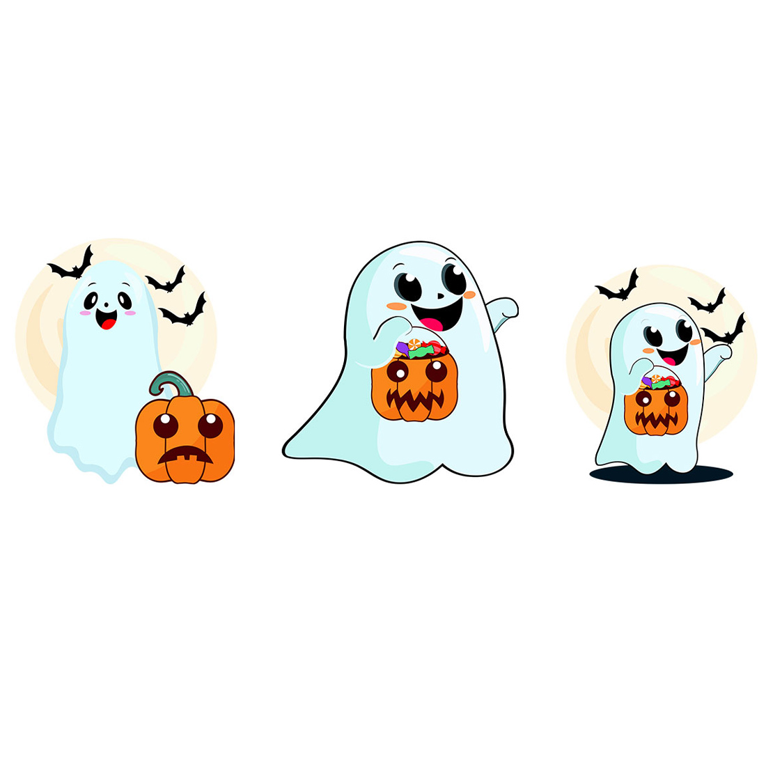 Halloween Spooky Ghost Clipart preview image.