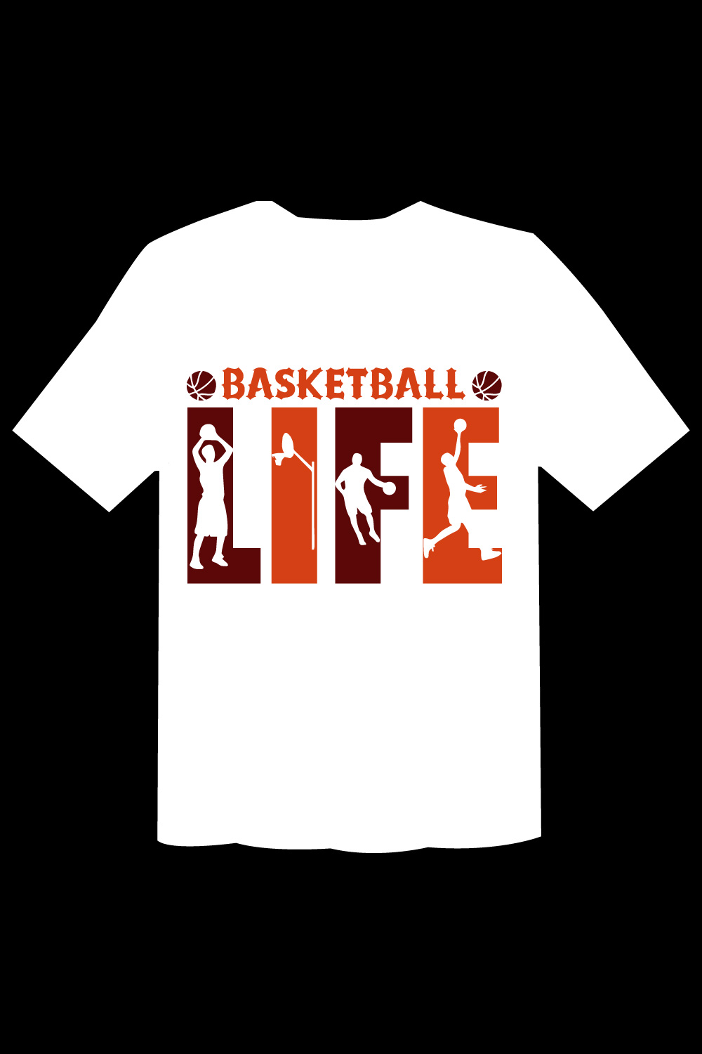 Basketball Life T Shirt Cut File Design pinterest preview image.