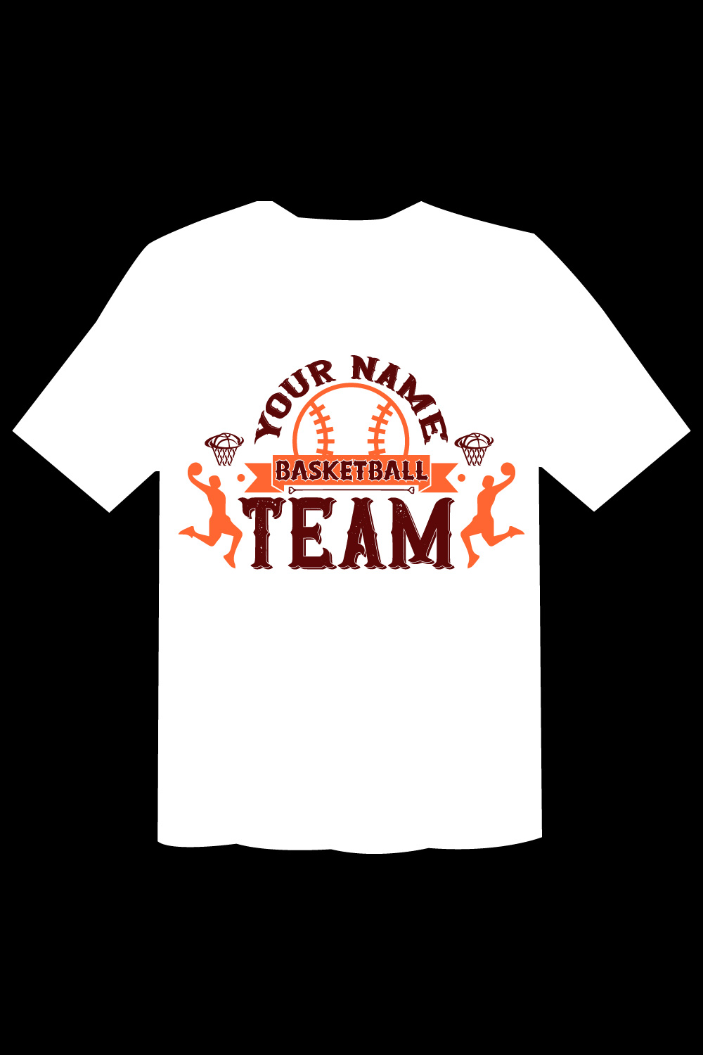 Your Name Basketball Team T Shirt pinterest preview image.