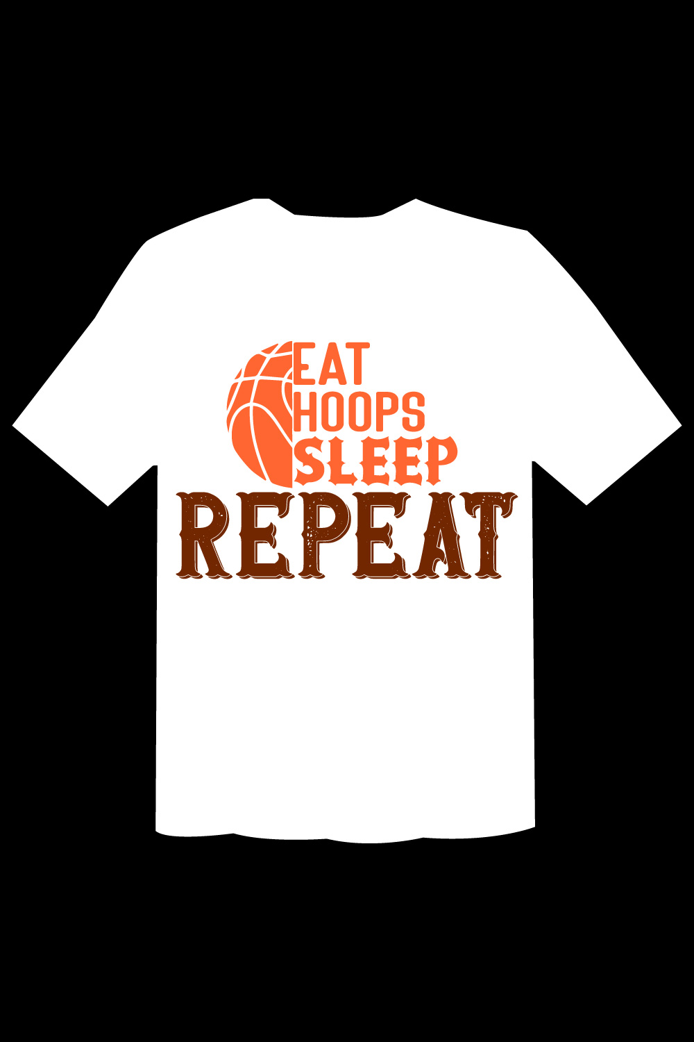 Eat Sleep Hoops Repeat T Shirt pinterest preview image.