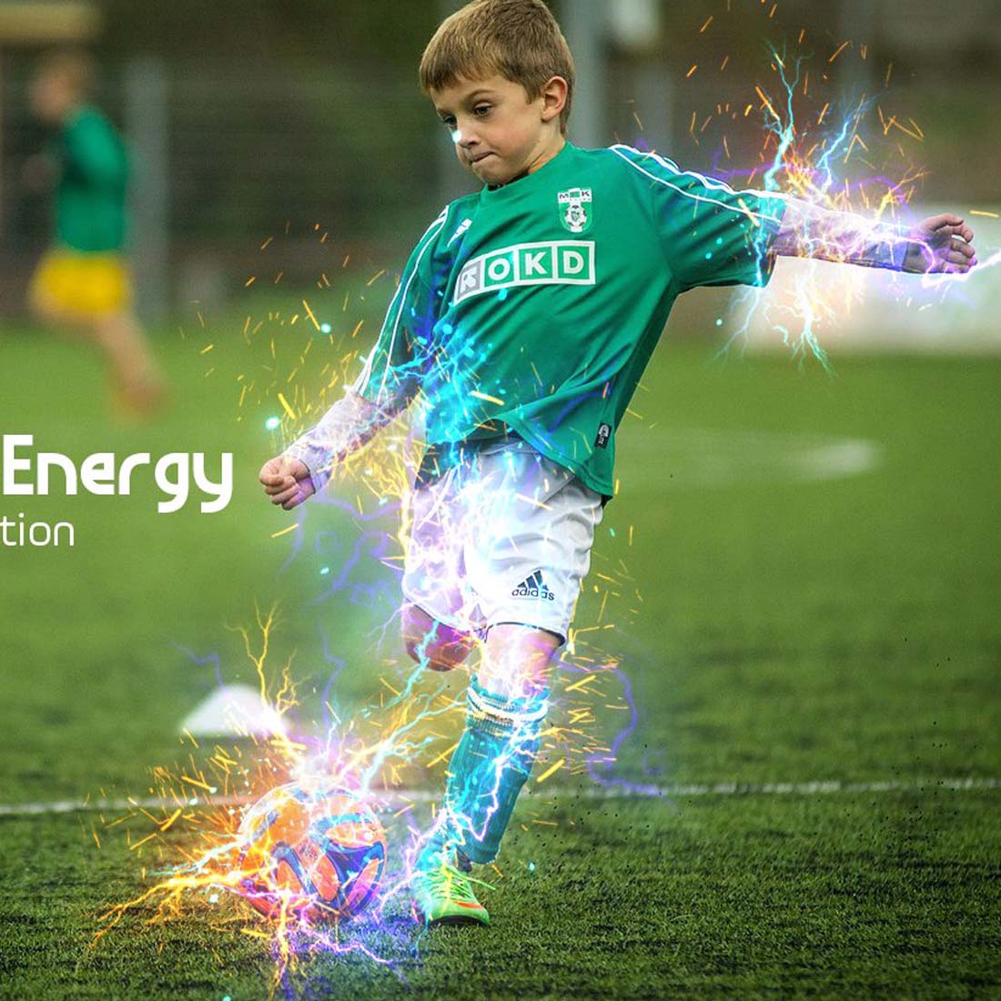 Electric Energy Photoshop Action preview image.