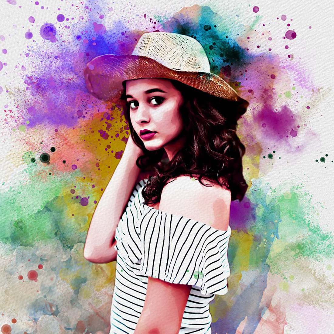 Easy Watercolor Paint Art Effect preview image.