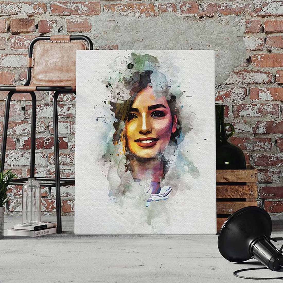 Canvas Watercolor Painting Effect preview image.