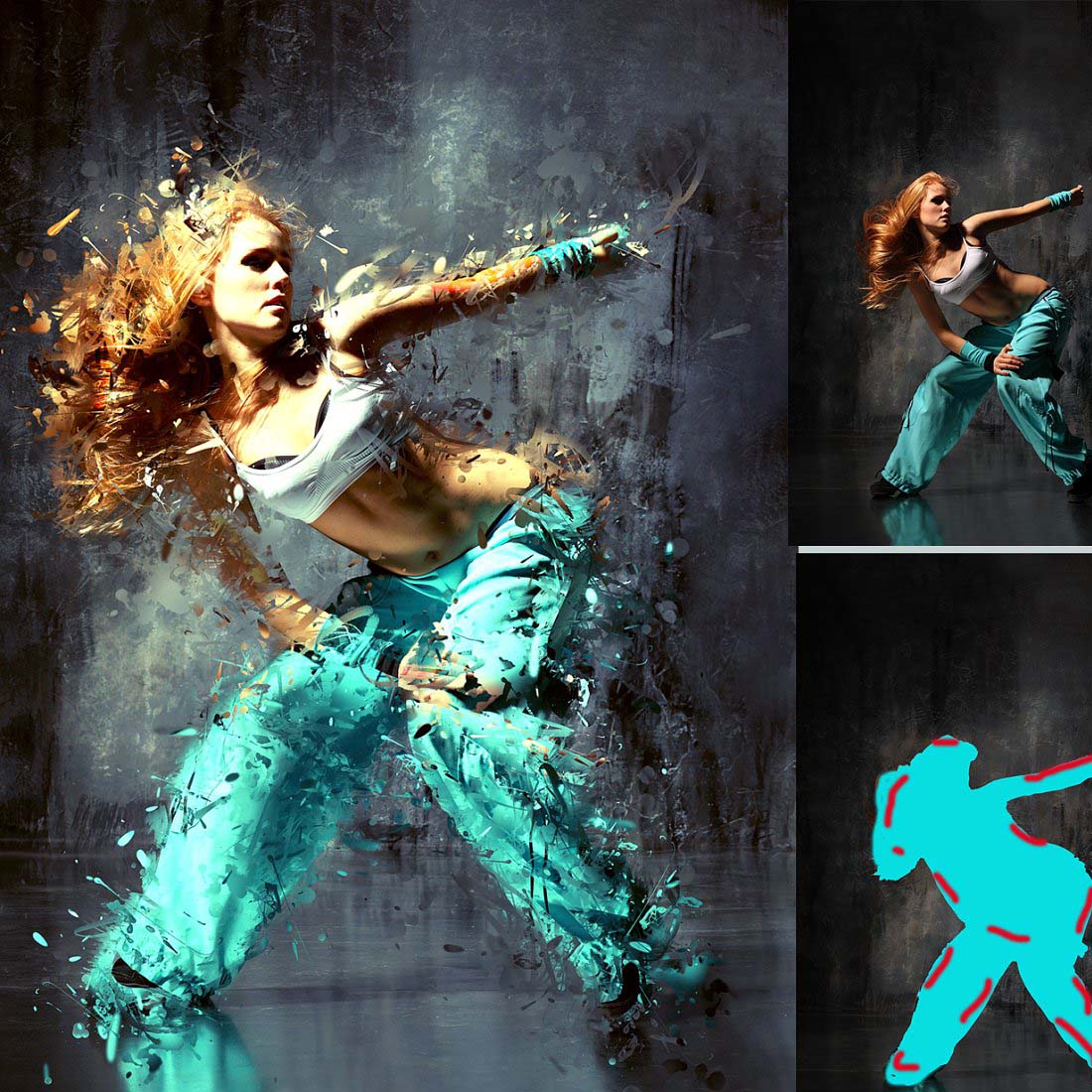 Ink Dispersion Photoshop Action preview image.