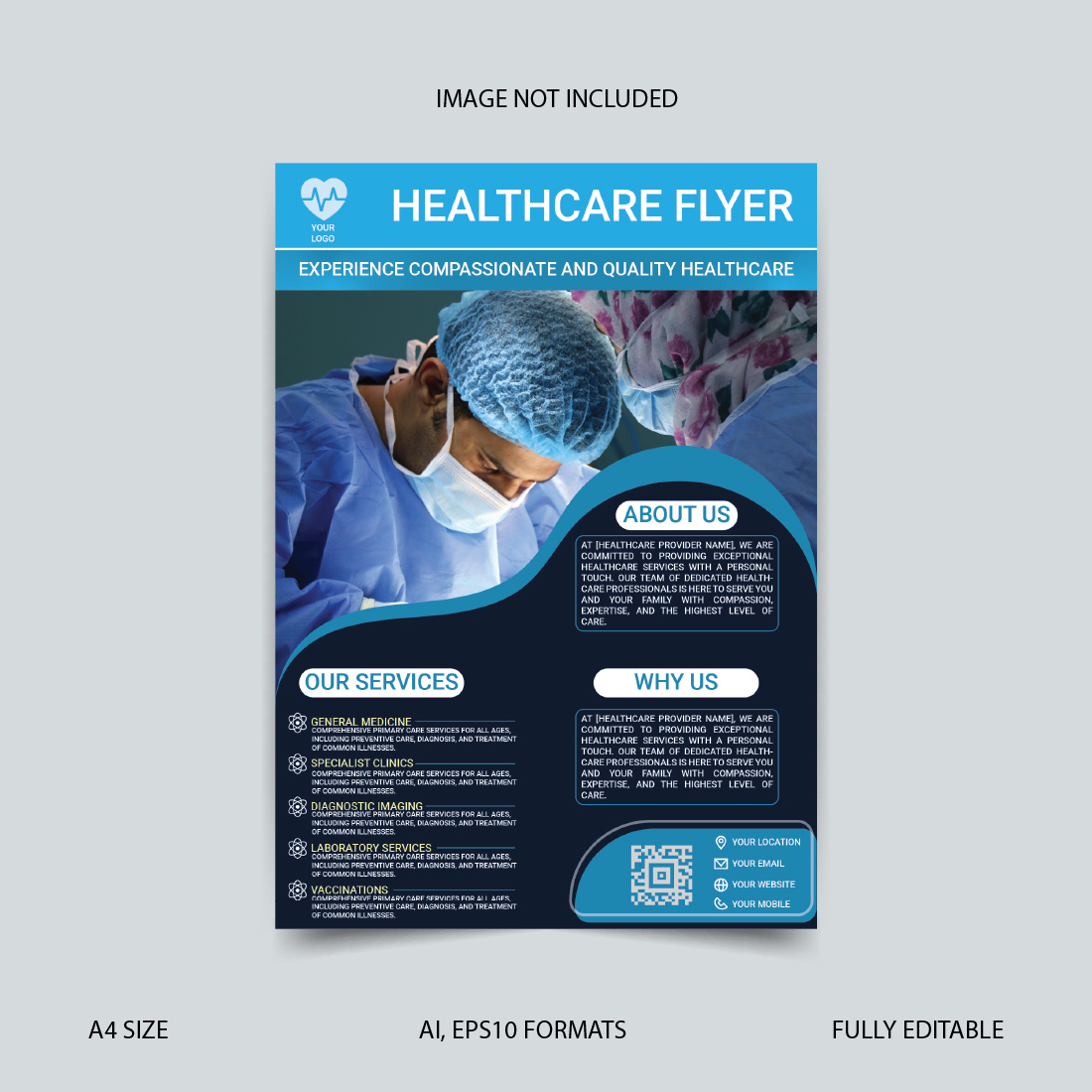 Healthcare flyer templates preview image.