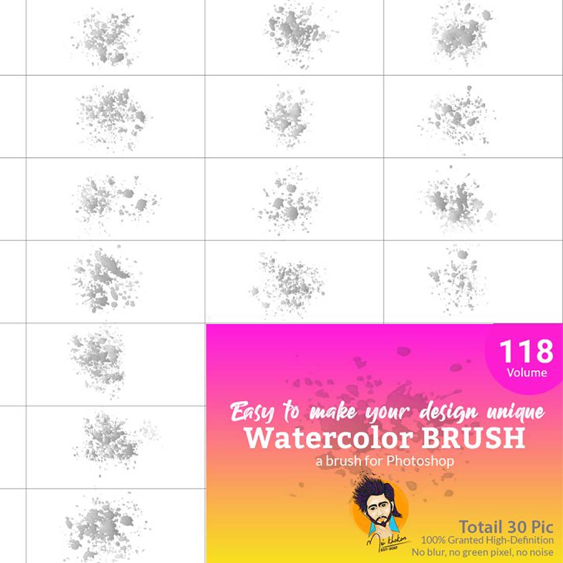 Watercolor Brush Bundle Vl 08 preview image.