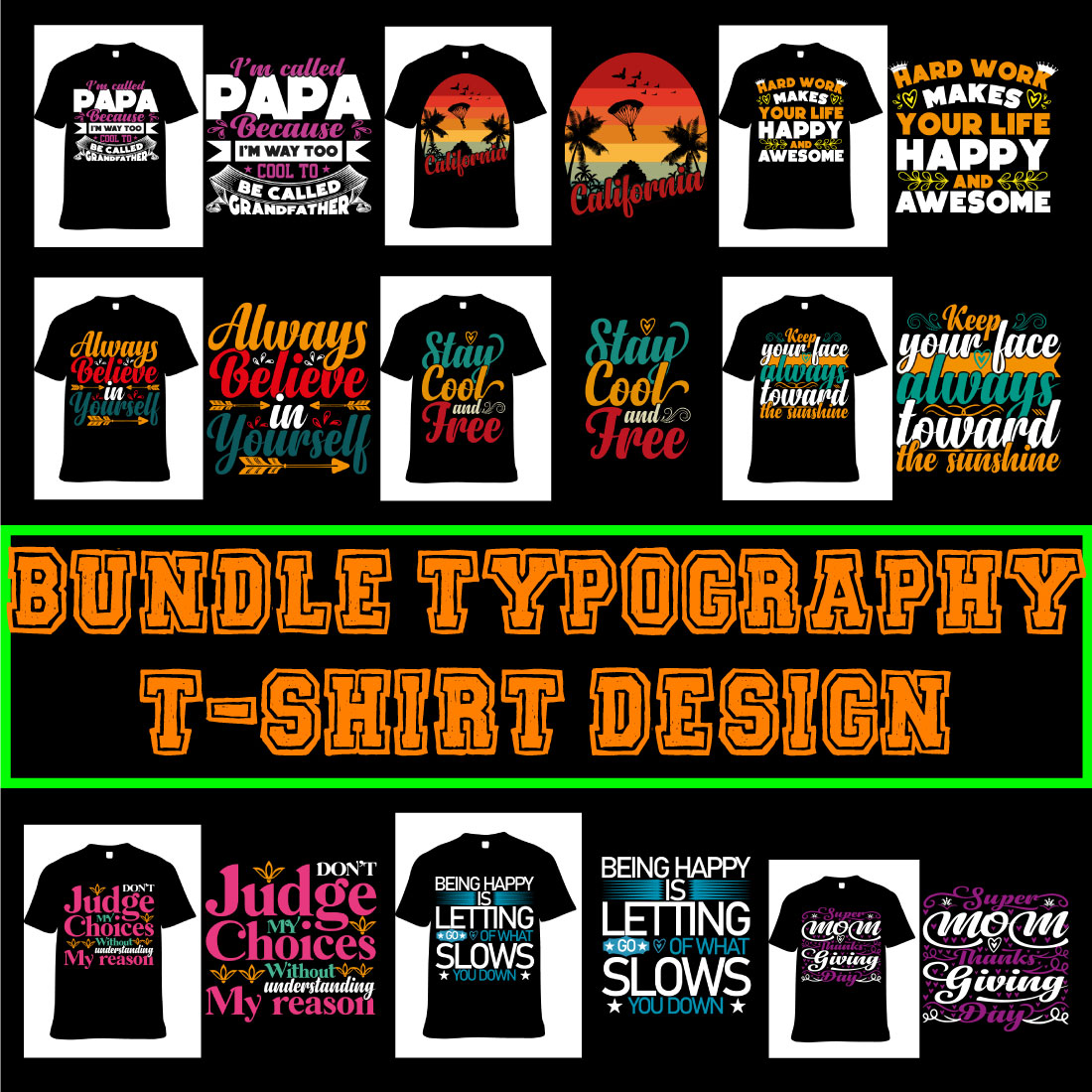 Best Typography T-Shirt Design preview image.