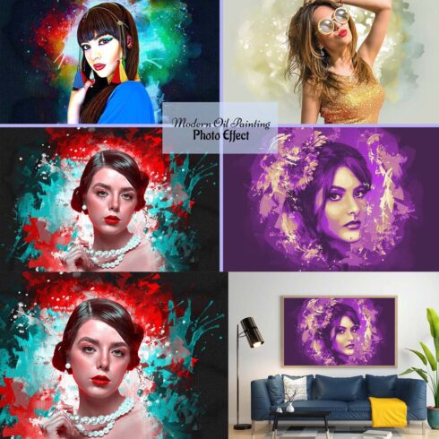 Modern Oil Painting Photoshop effect cover image.