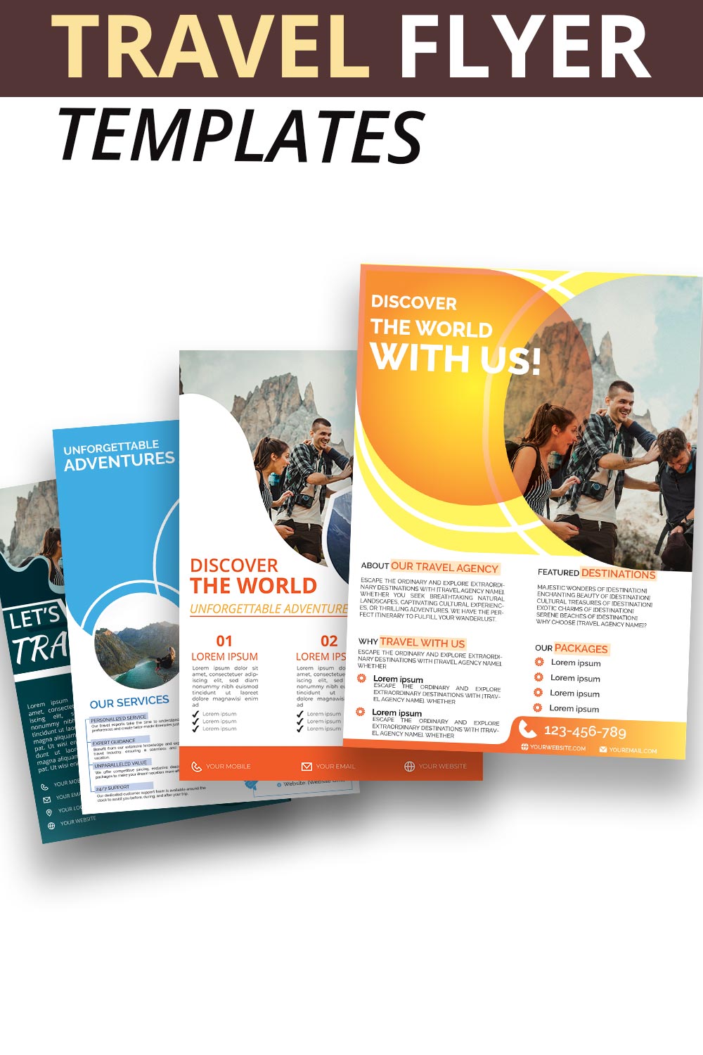 Travel flyer design templates pinterest preview image.