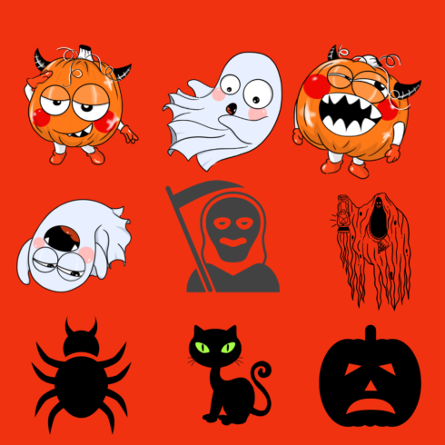 9 Retro Halloween bundle cover image.