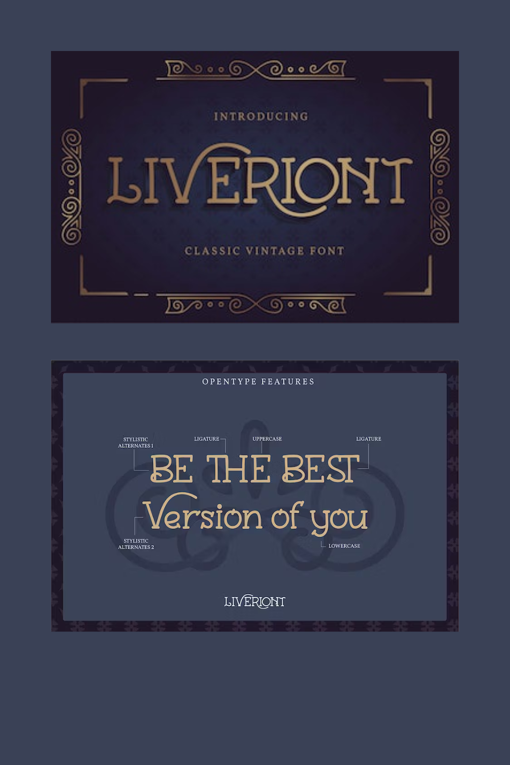 Liveriont | Classic Vintage Font pinterest preview image.