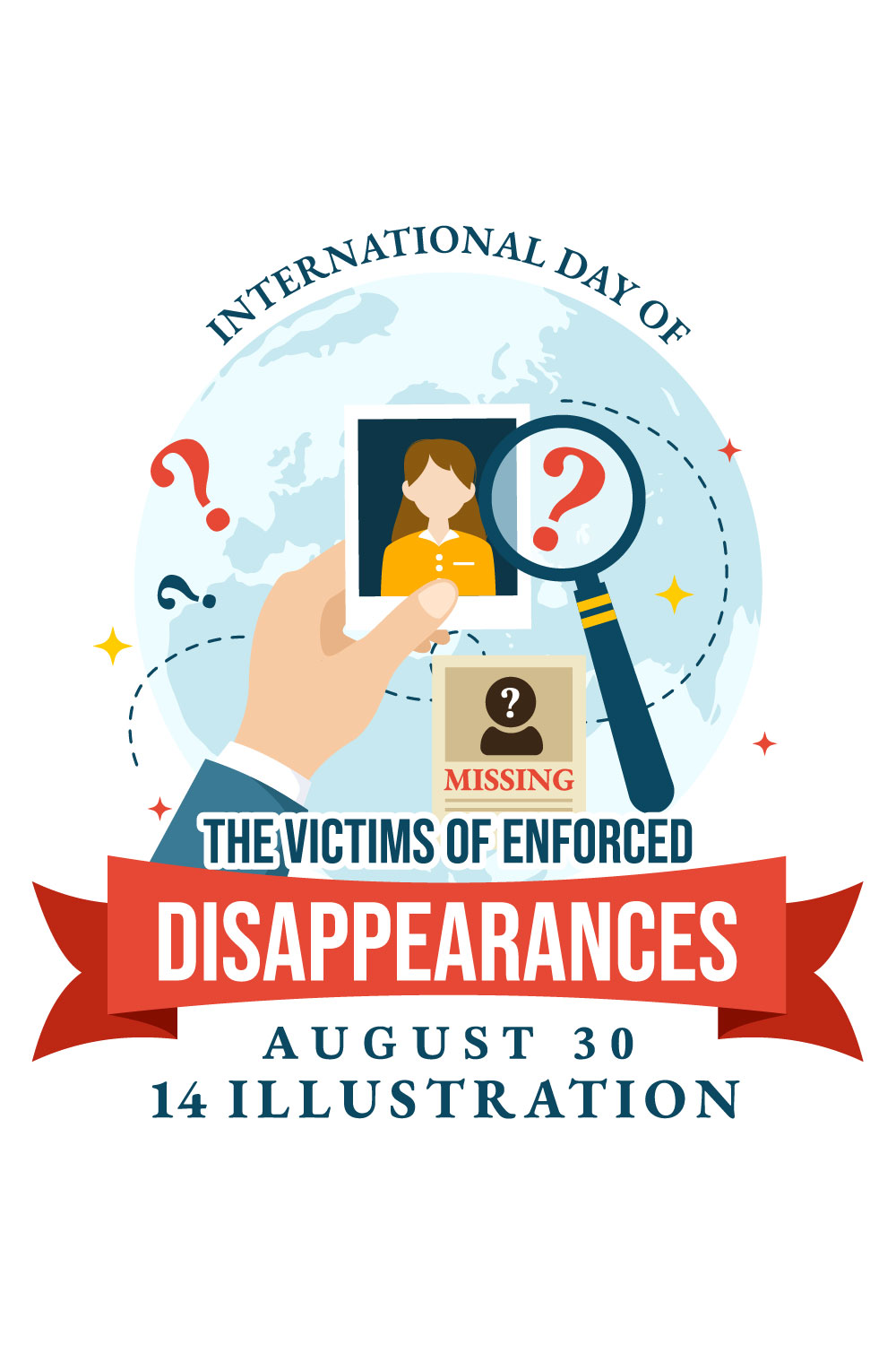 14 Day of the Victims of Enforced Disappearances Illustration pinterest preview image.