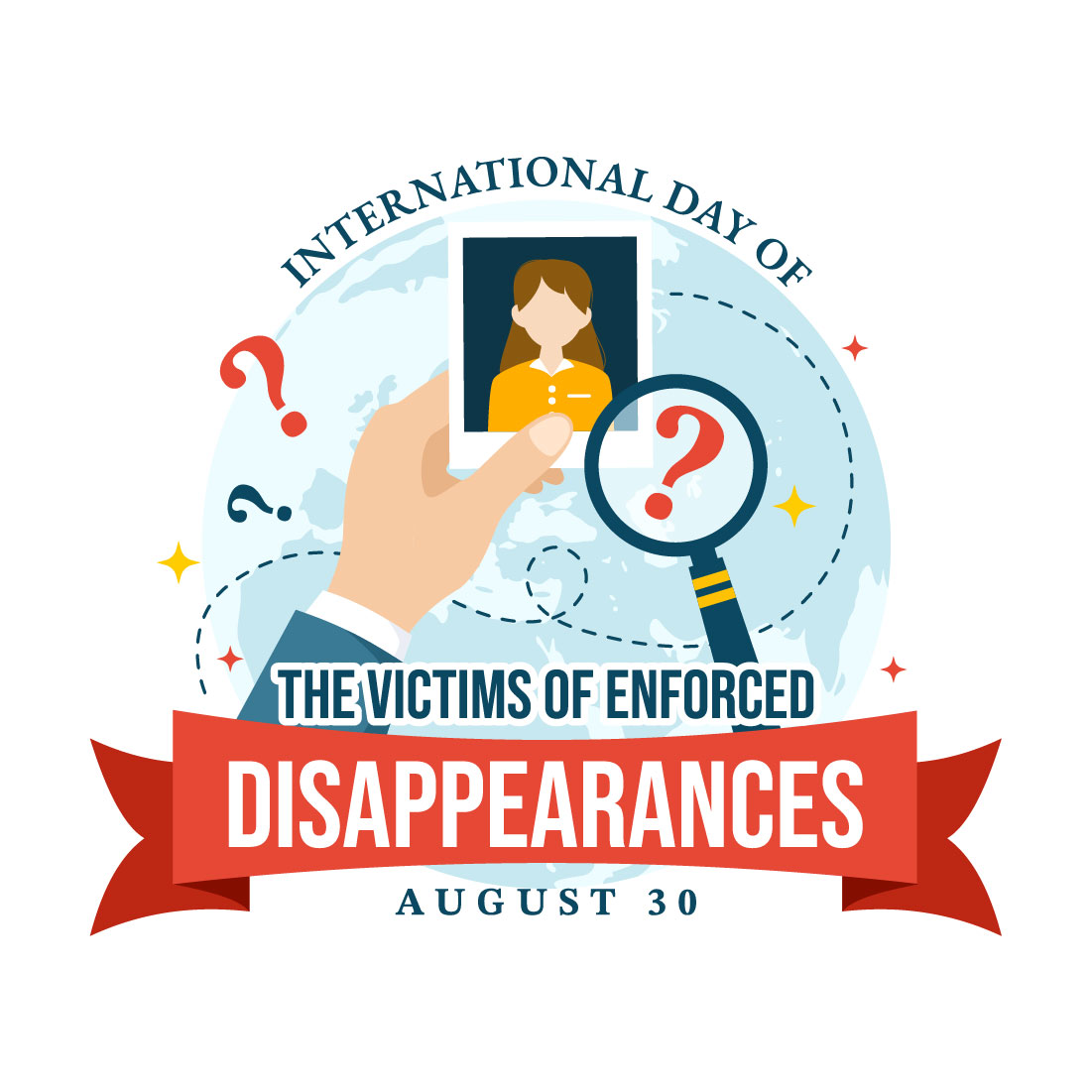 14 Day of the Victims of Enforced Disappearances Illustration preview image.