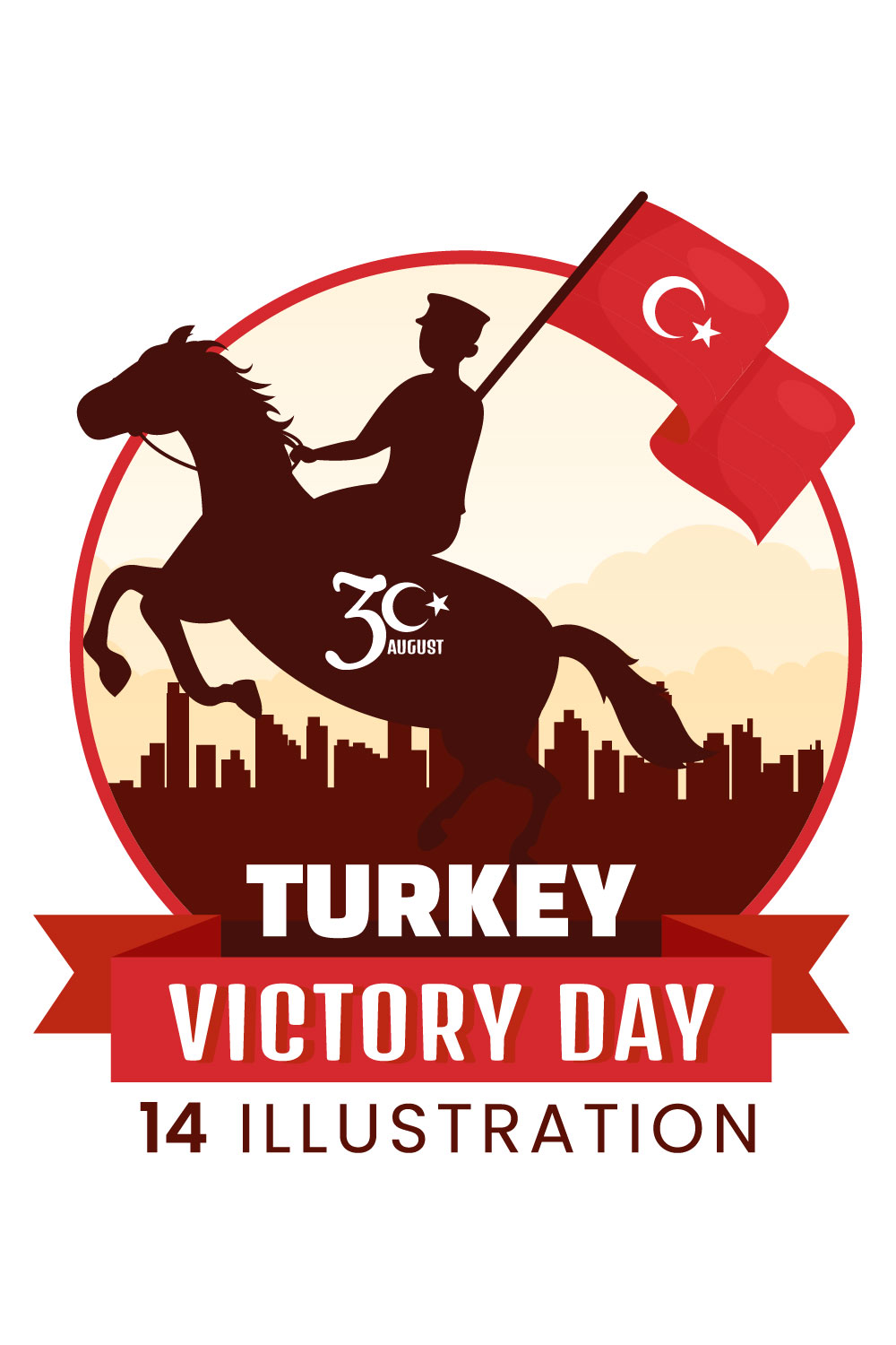 14 Turkey Victory Day Illustration pinterest preview image.