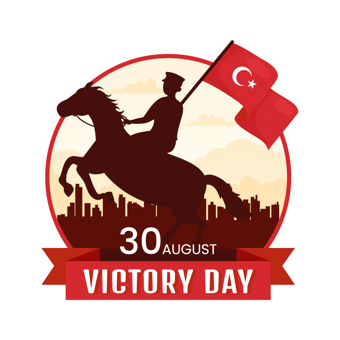 14 Turkey Victory Day Illustration preview image.