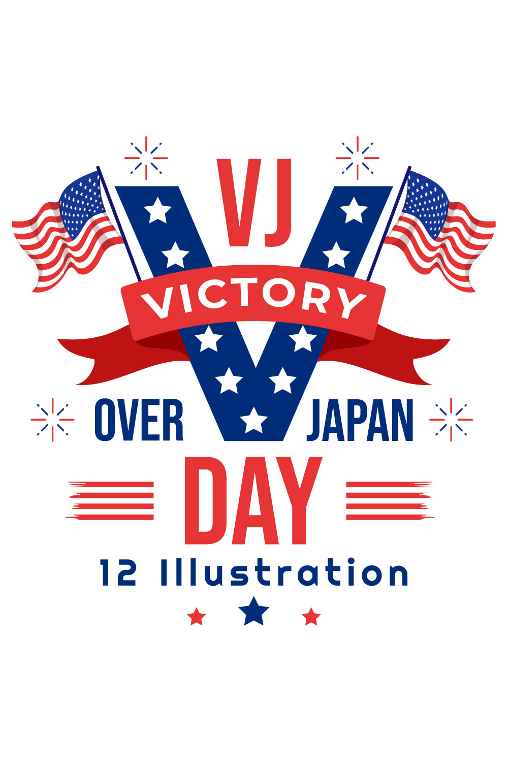 12 Victory Over Japan Day Illustration pinterest preview image.