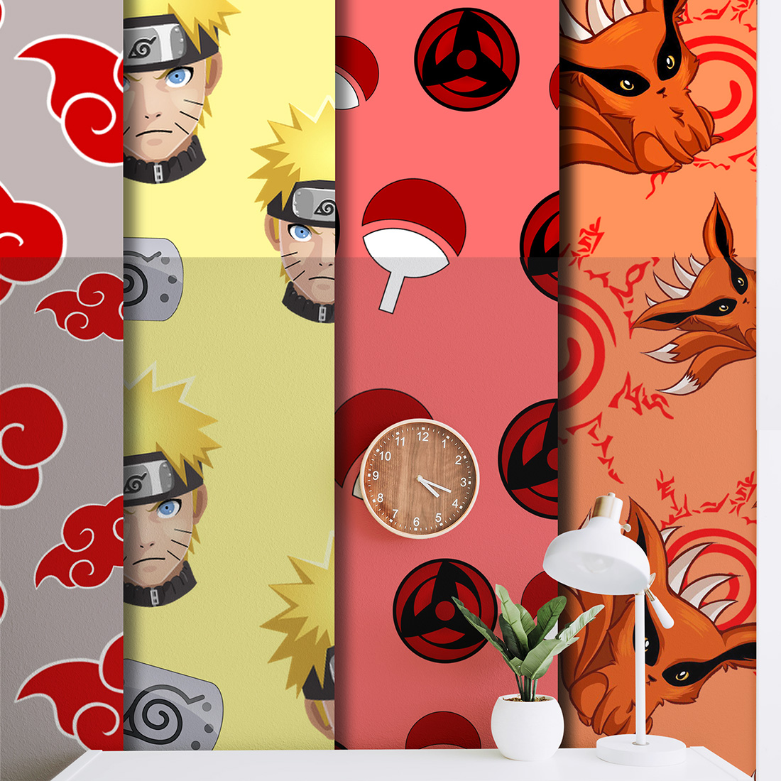 Naruto seamless pattern Textures for Room decor and Gift wrap preview image.