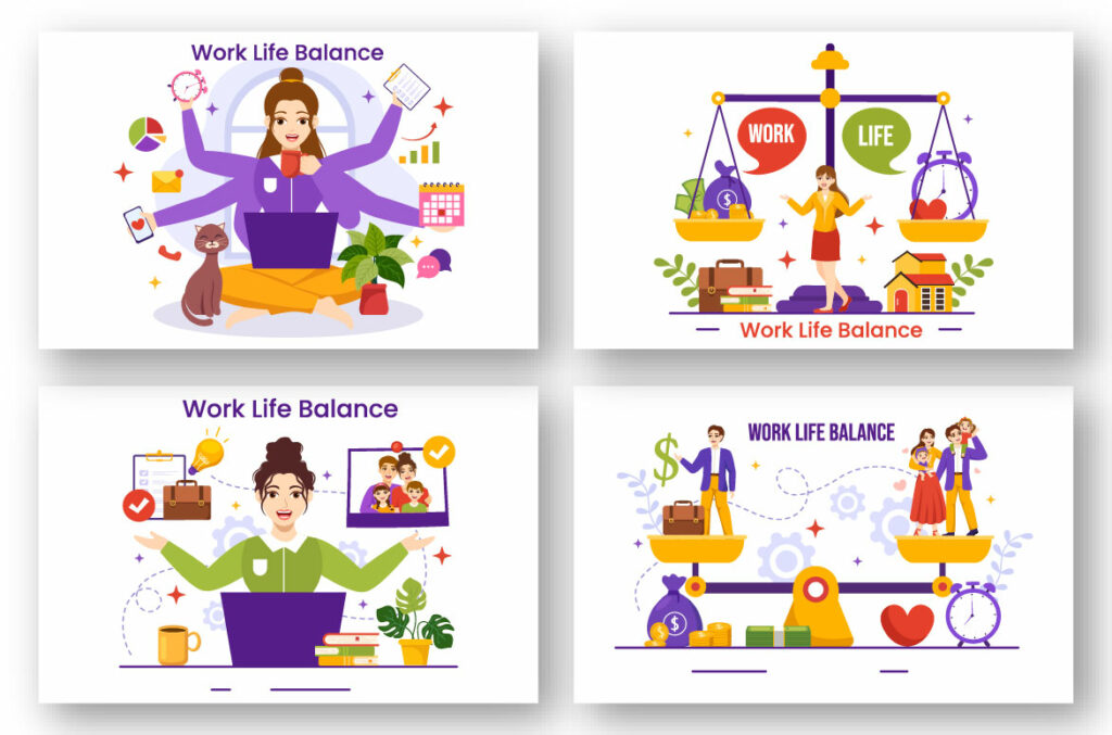 14 Work Life Balance Illustration - MasterBundles