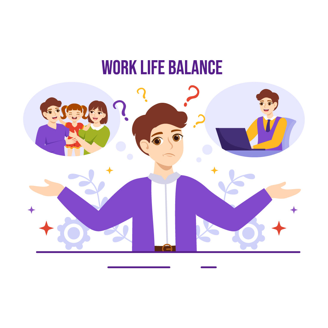 14 Work Life Balance Illustration preview image.