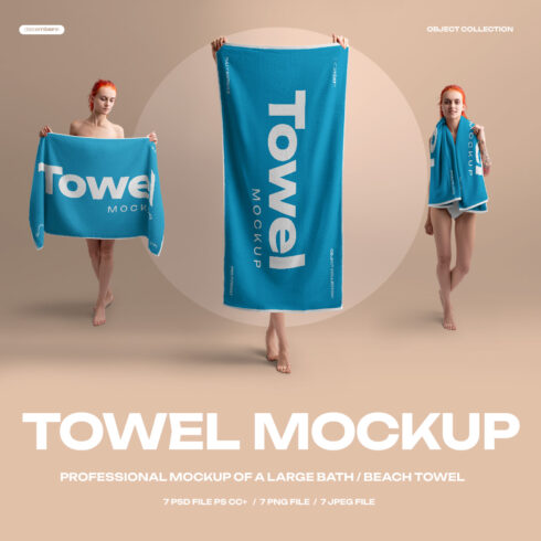 7 Mockup of a Large Bath / Beach Towel cover image.