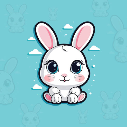 Baby Bunny Sticker & T shirt Design Vector Format Illustration cover image.