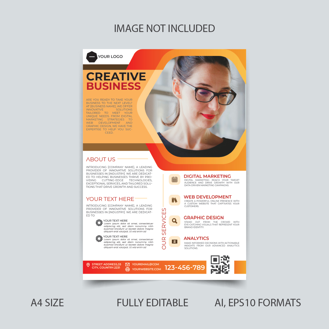 Creative corporate business flyer design templates preview image.