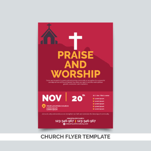 Church flyer design template cover image.
