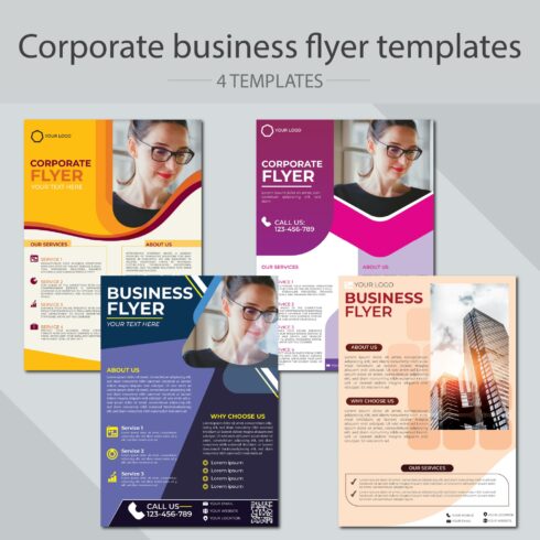 Corporate business flyer templates cover image.