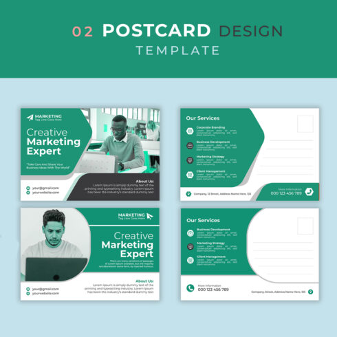 Digital marketing postcard design templates cover image.
