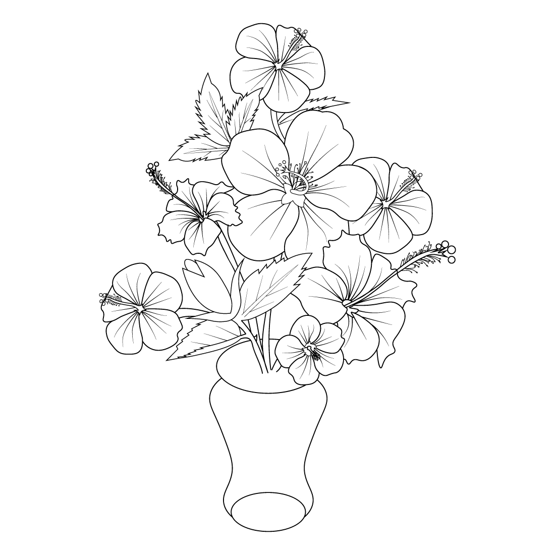 Hibiscus flower coloring pages china rose flower drawing, Realistic hibiscus flower coloring pages cover image.