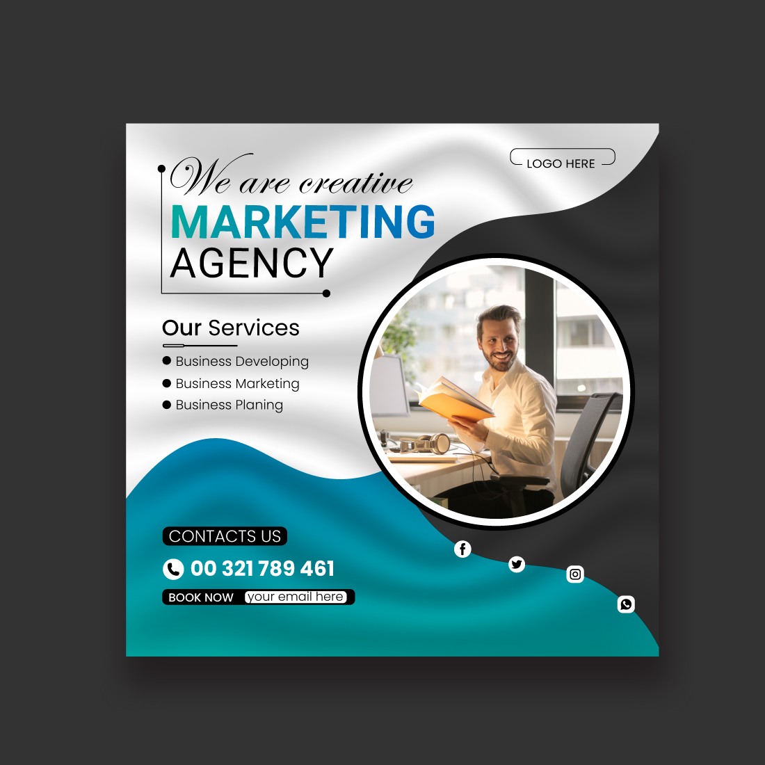 Social Media Post Design Digital Marketing Agency Template And Corporate Banner Template preview image.