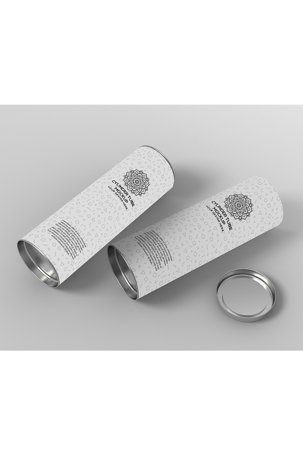 Cylinder Tube Packaging Mockup pinterest preview image.