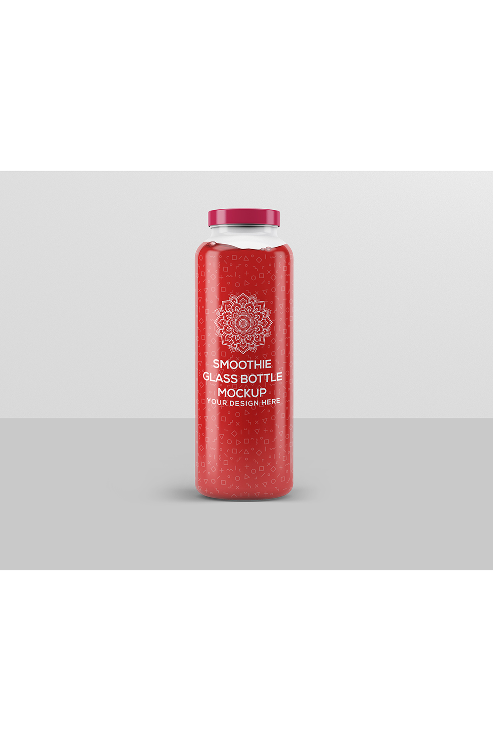 Smoothie Glass Bottle Mockup pinterest preview image.