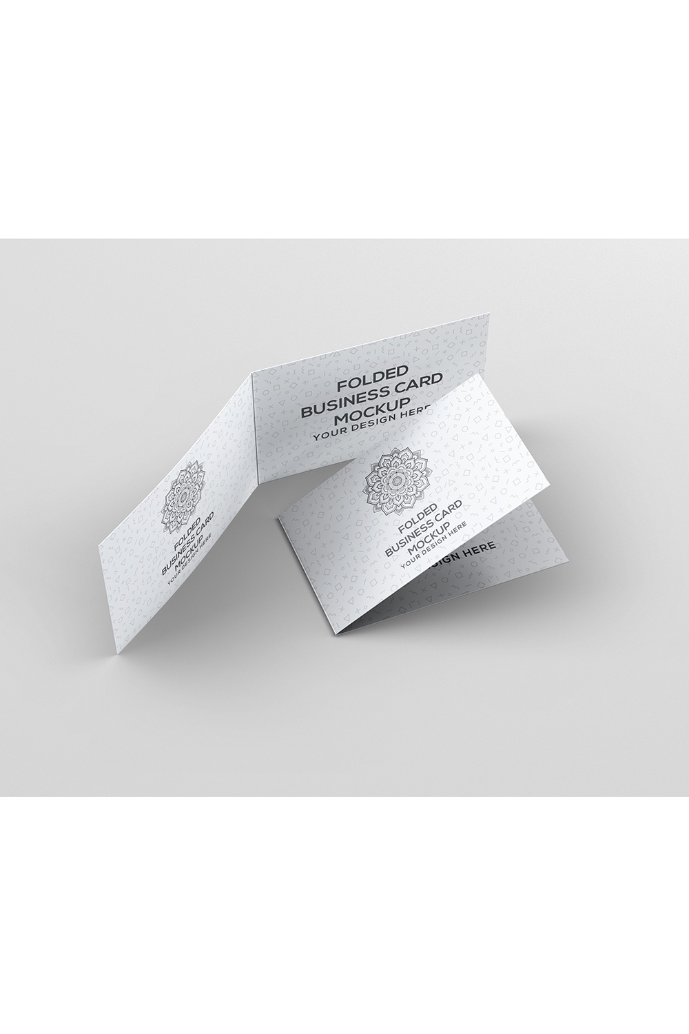 Folded Business Card Mockup pinterest preview image.