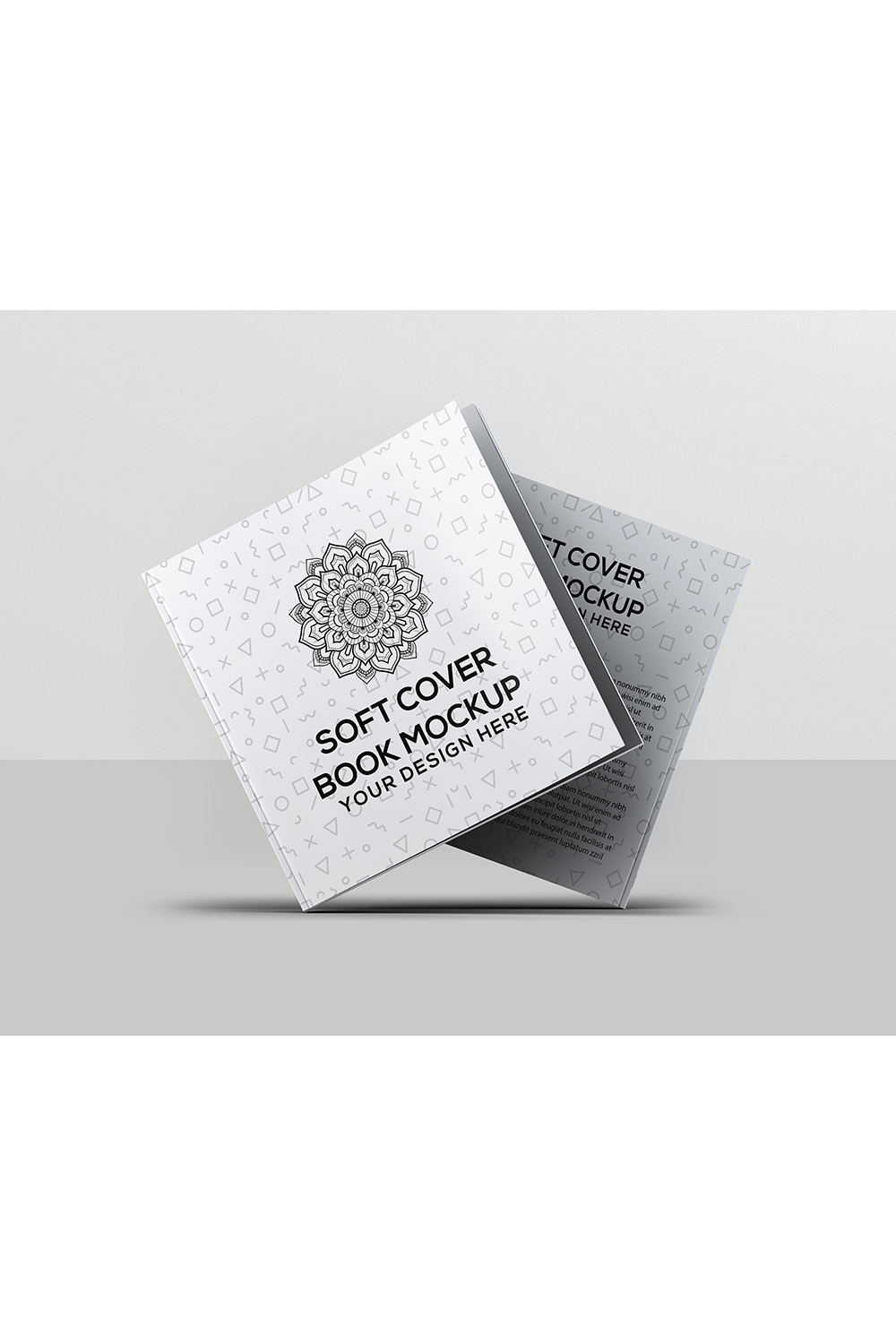 Soft Cover Square Book Mockup pinterest preview image.
